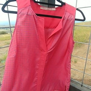 Coral and blue tank/blouse